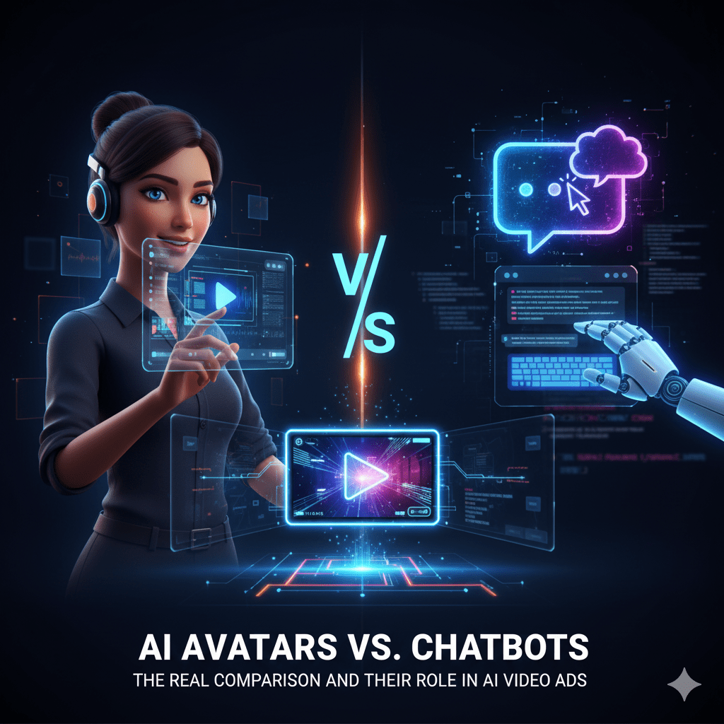 AI Avatars vs. Chatbots: The Real Comparison and Their Role in AI Video&nbsp;Ads